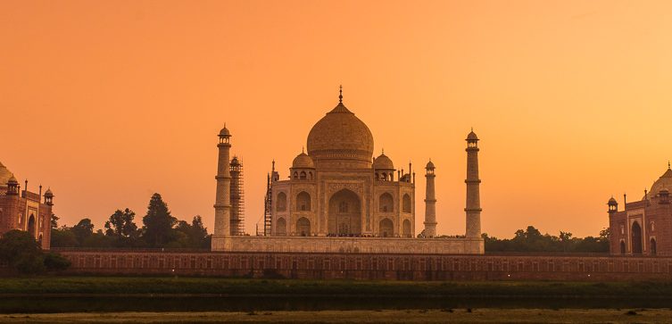 Taj Mahal at sunset from Mehtab Bagh