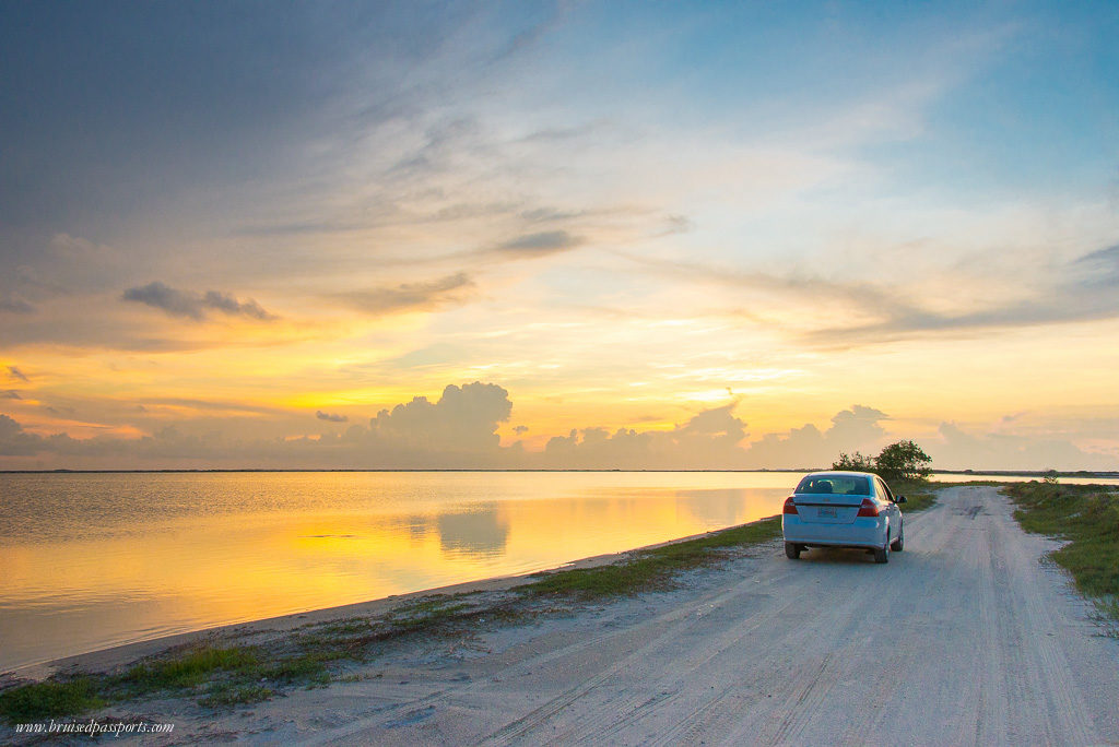 Las Coloradas Pink Lagoons sunset