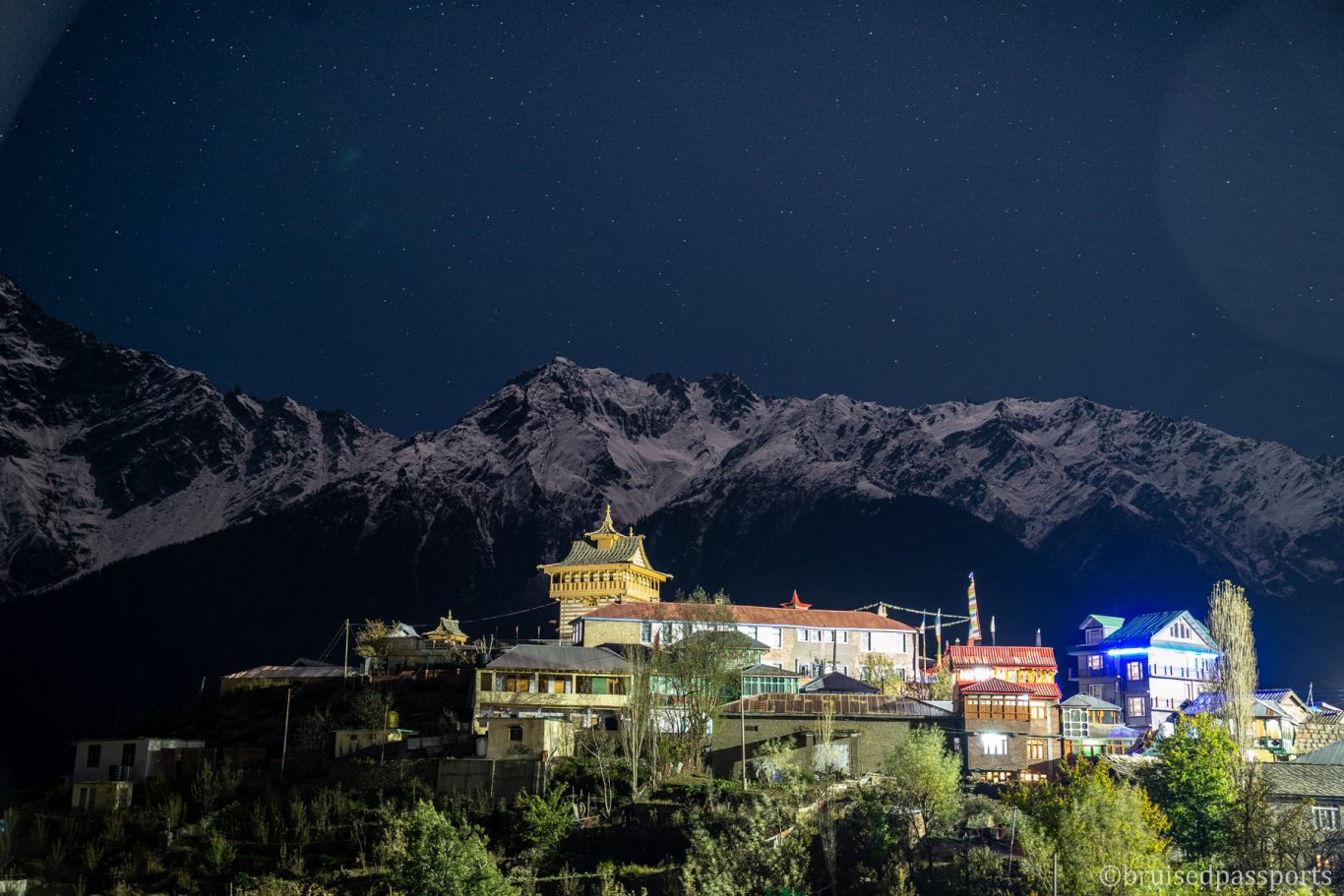 night photo of KAlpa with stars