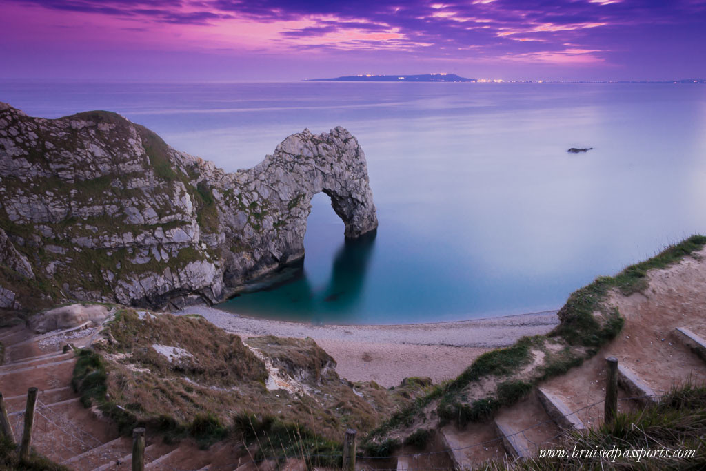 Road trip London Devon-durdle-door-at-sunset