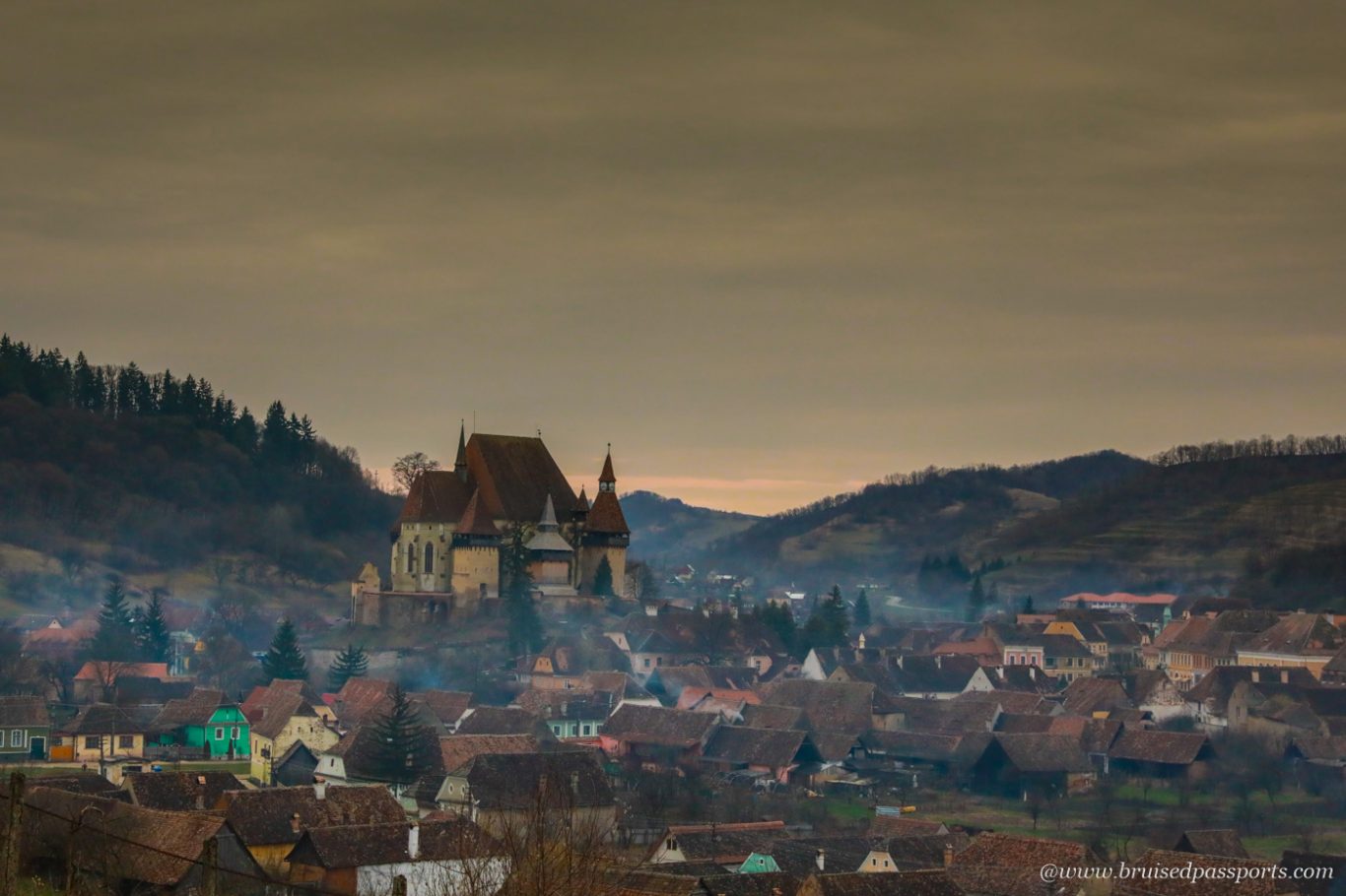 sunset at Biertan near Sighisoara