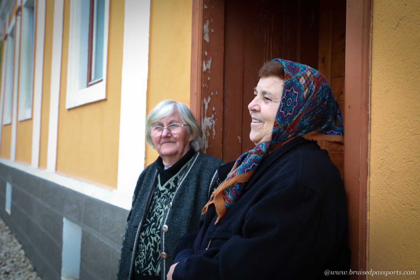 local romanian ladies posing for camera