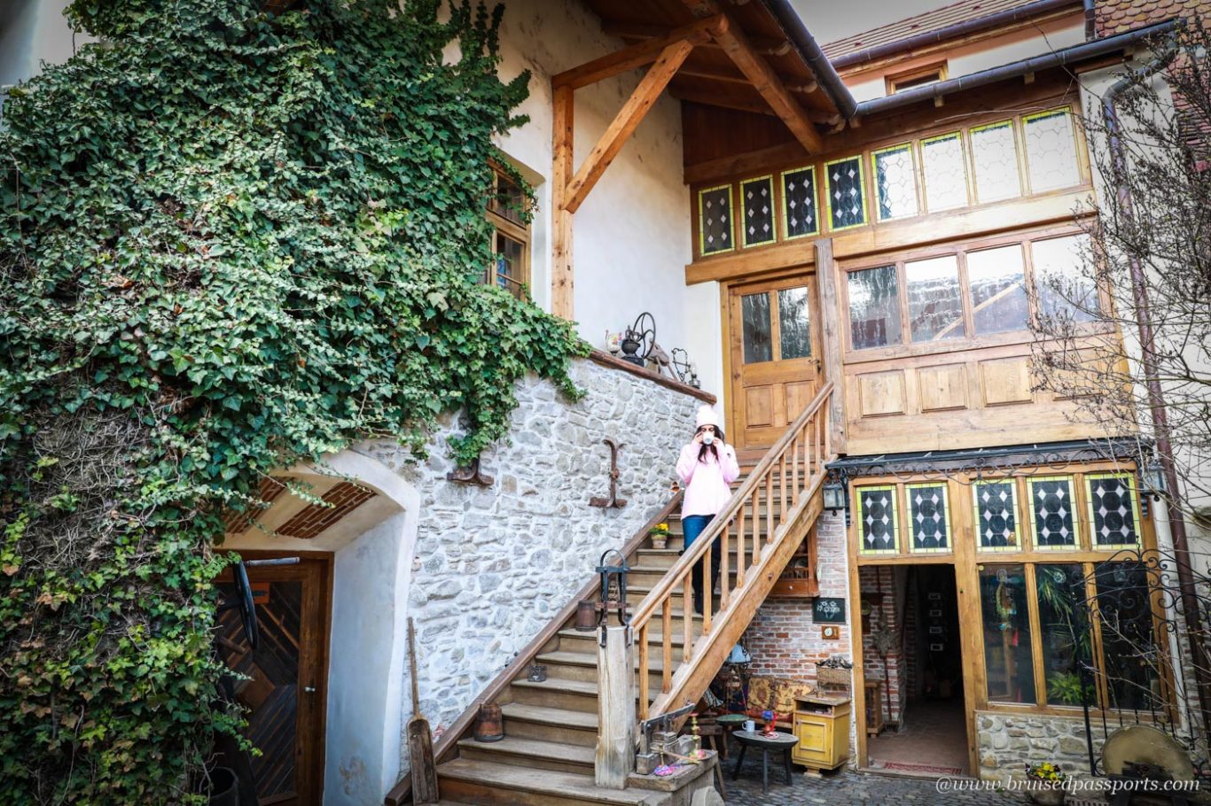 Courtyard at Fronius residence in Sighisoara Romania