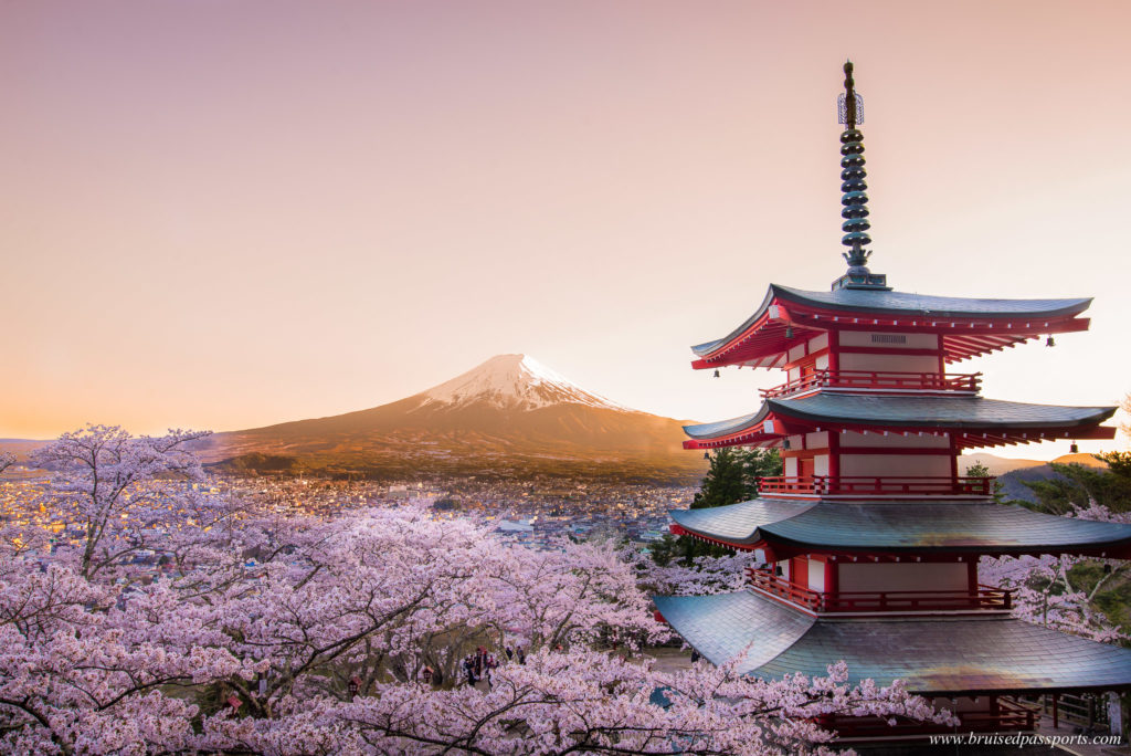 Mt. Fuji seen from Chureito Pagoda