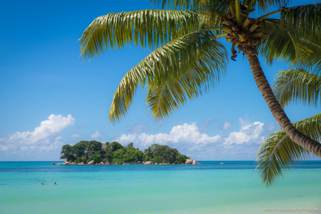 lunch on the beach at Le Duc de Praslin Seychelles