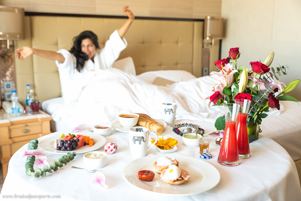 Breakfast in bed at Shangri La Bengaluru