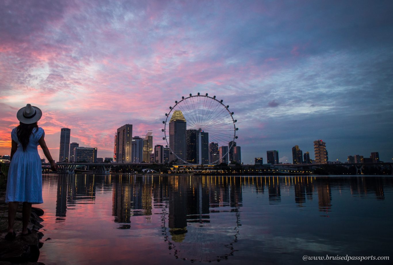 singapore sunset marina bay sands