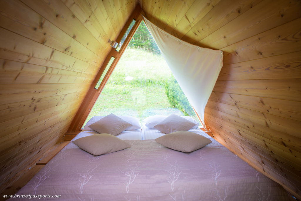 Lake bled glamping hut bedroom