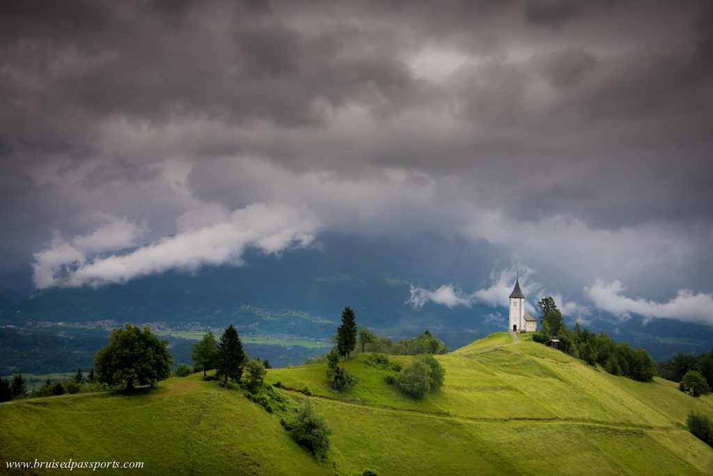 Church on hilltop in Jamnik