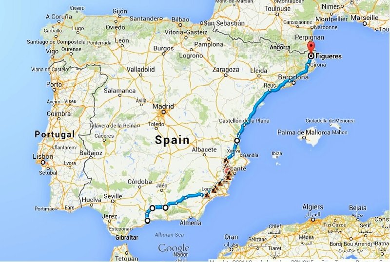 Spain Road Trip Map