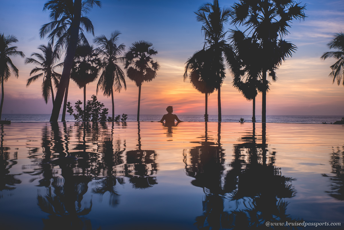 sunrise at Arugam Bay from the pool at Jetwing Surf