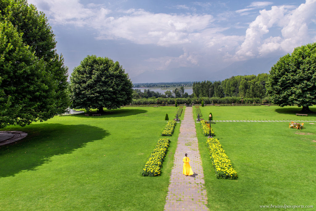 Gardens at Lalit Grand Palace Srinagar overlooking Dal Lake