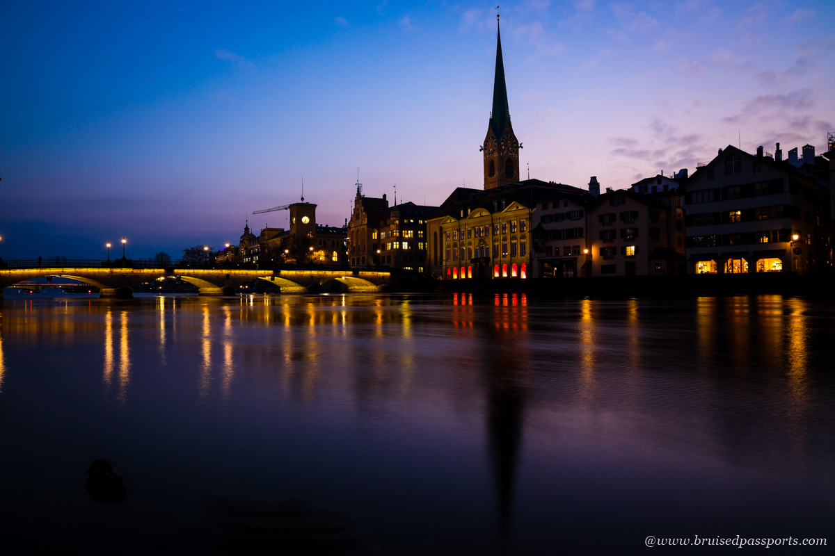 sunset at Zurich Switzerland