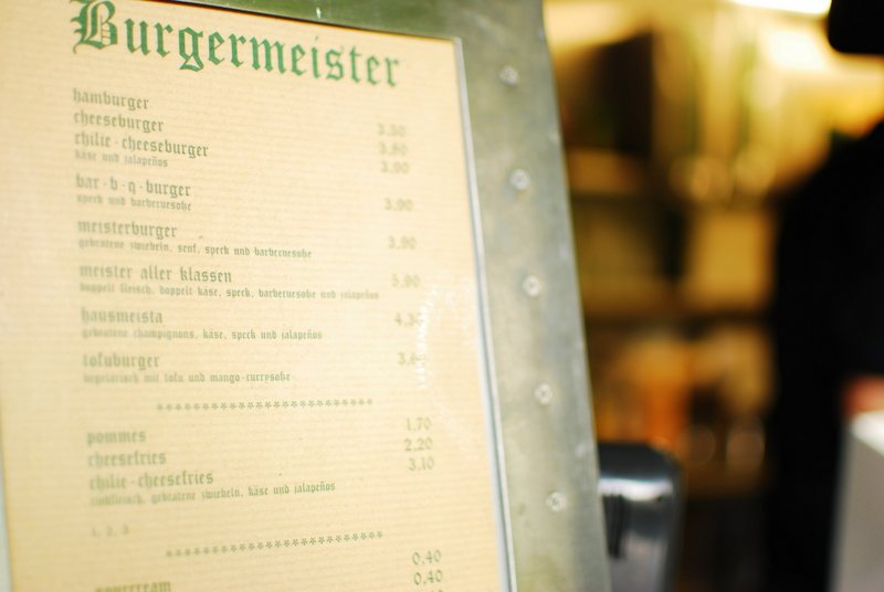 Berlin: Best Cheap Eats - Burgermeister Menu