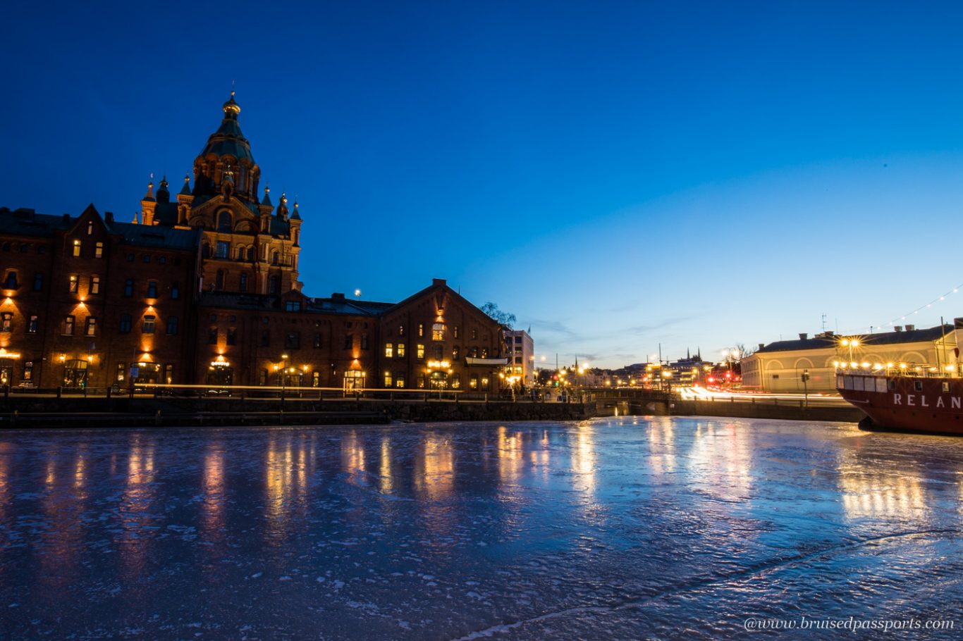 Sunset in Helsinki by Upenski cathedral