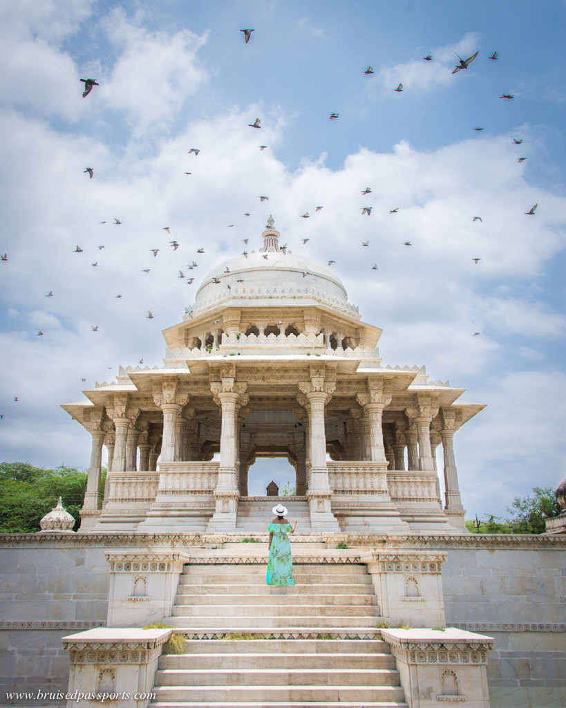 things to do in Udaipur girl at ahar cenotaphs