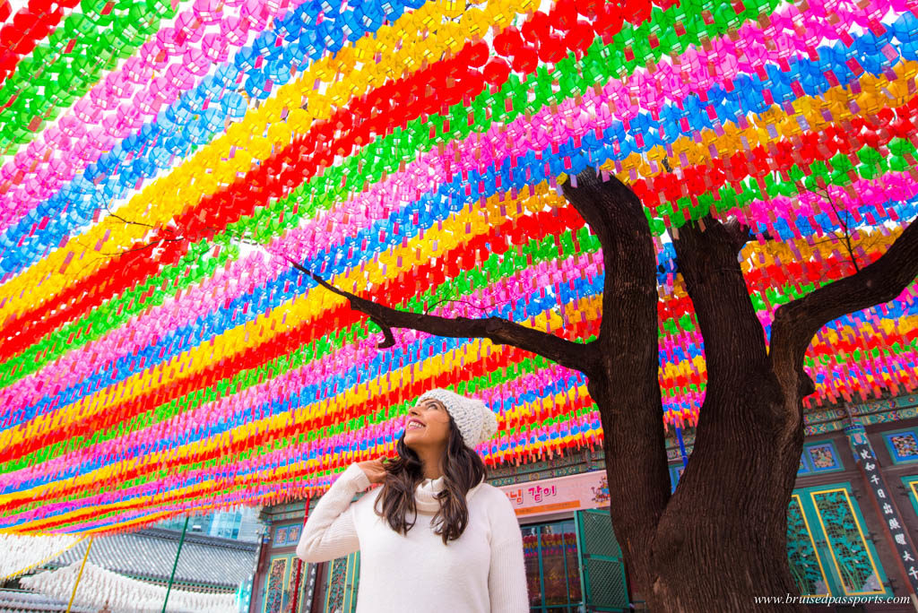 Jogyesa temple coloured lanterns