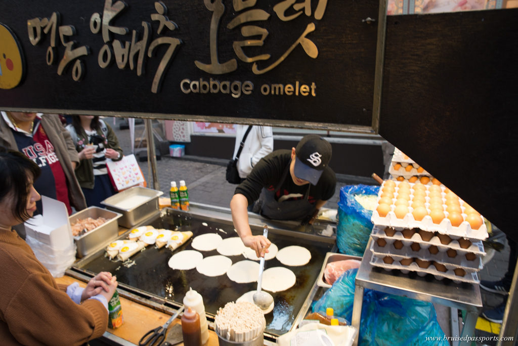 street food in Myeongdong Seoul