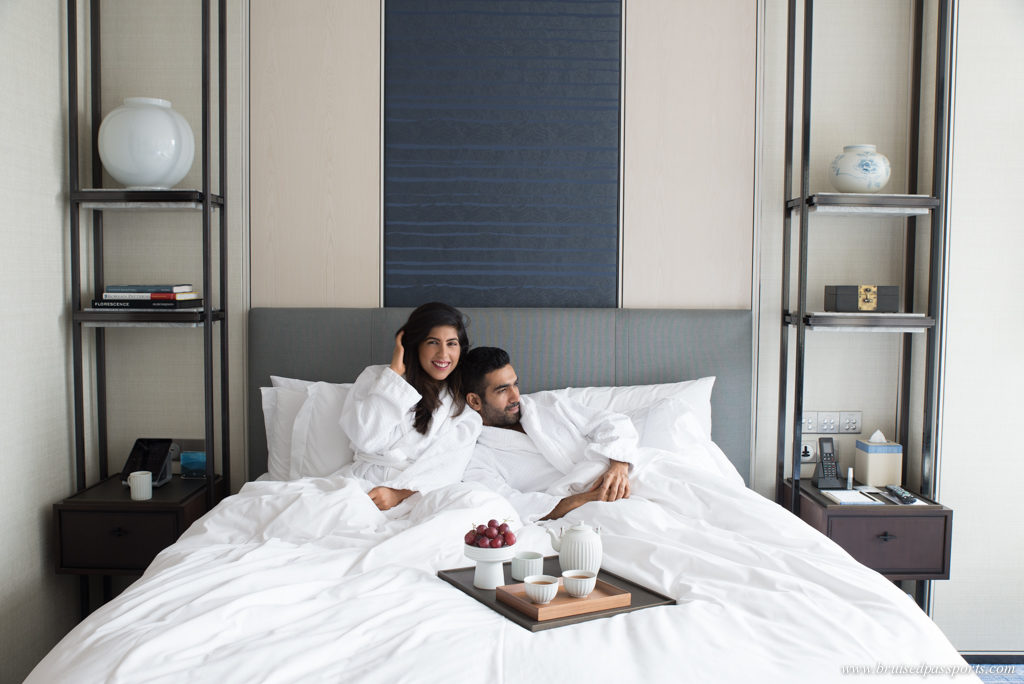 Couple in bedroom at Four Seasons Seoul