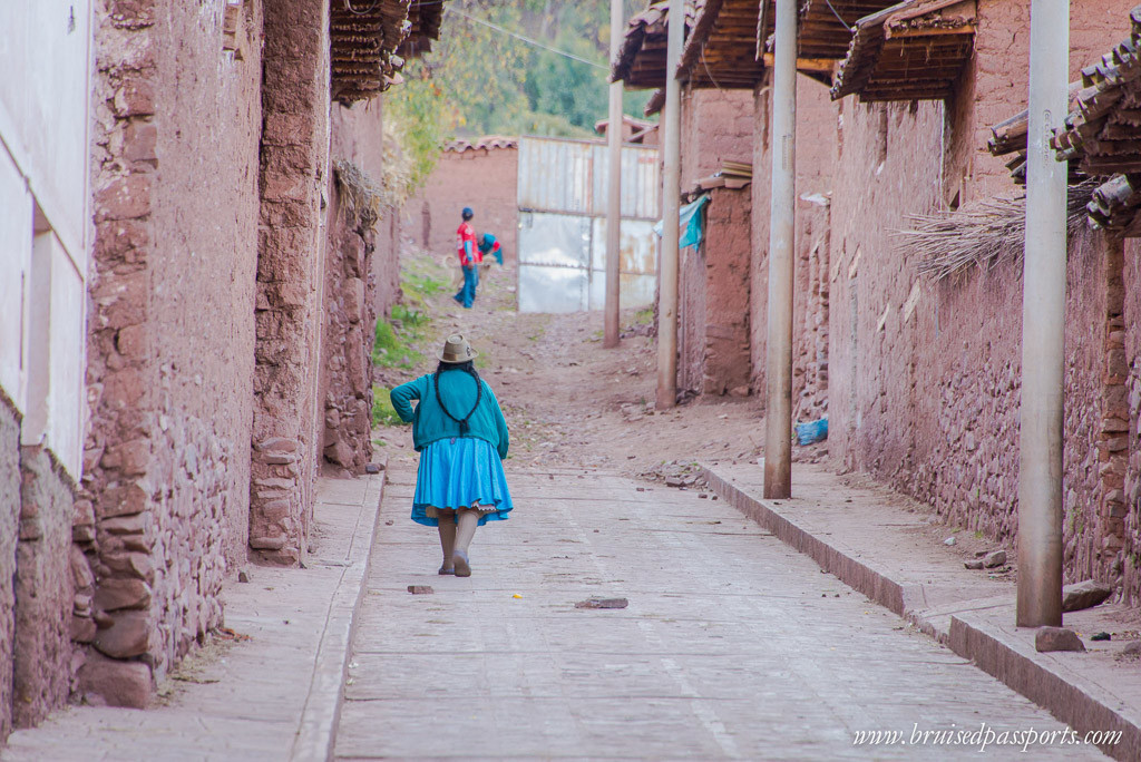 Incan lady in Peruvian village