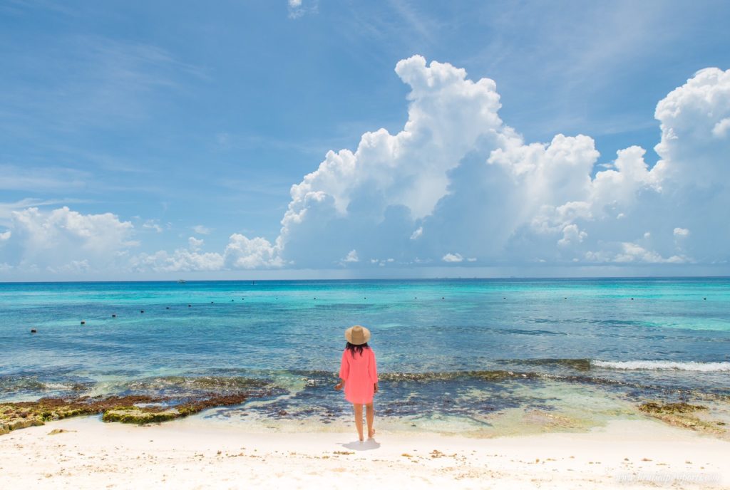 girl at beaches of Playa Del Carmen, Mexico