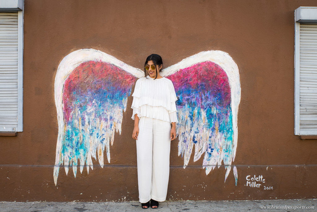 Street Art angel wings west hollywood LA