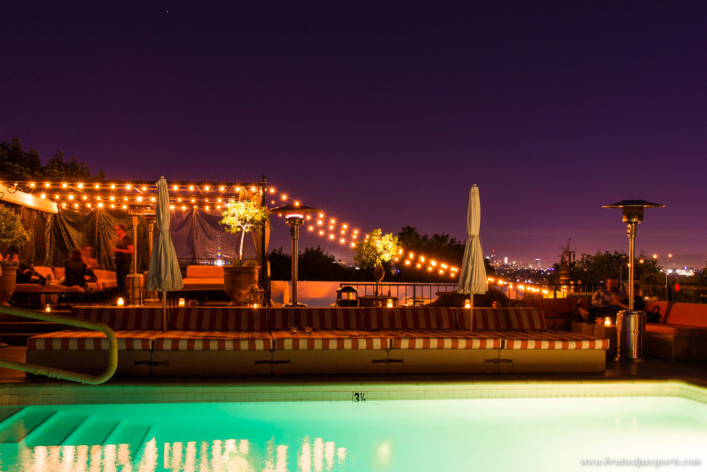 rooftop pool bar at La Petit Ermitage in West Hollywood