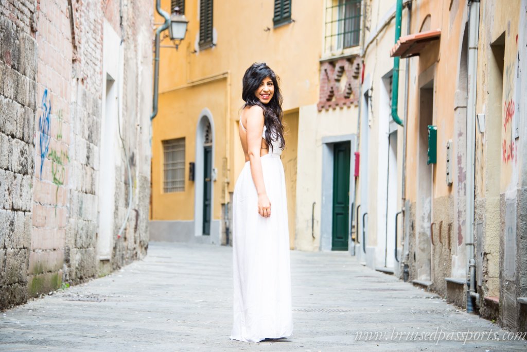 White backless maxi dress